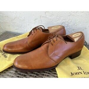 John Lobb London Bespoke Darby Shoes Men’s US 9 UK 8 Marbled Cognac Brown